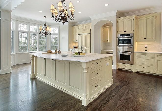 hardwood-look laminate flooring in a newly renovated kitchen in Atlantic Beach